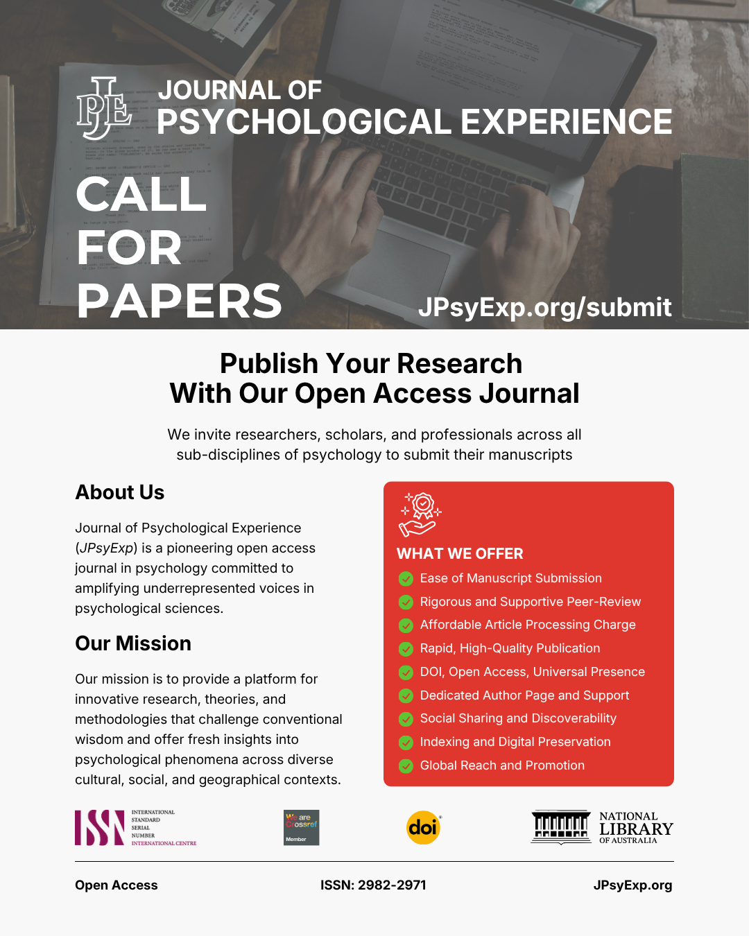 Call for Papers by Journal of Psychological Experience